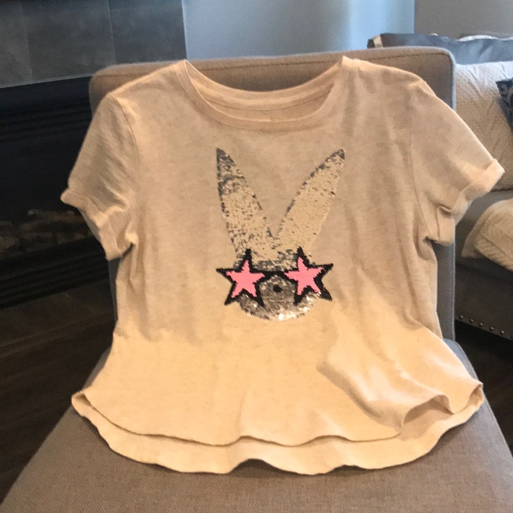 Gap Kids Girls flip sequin bunny t-shirt NWOT
